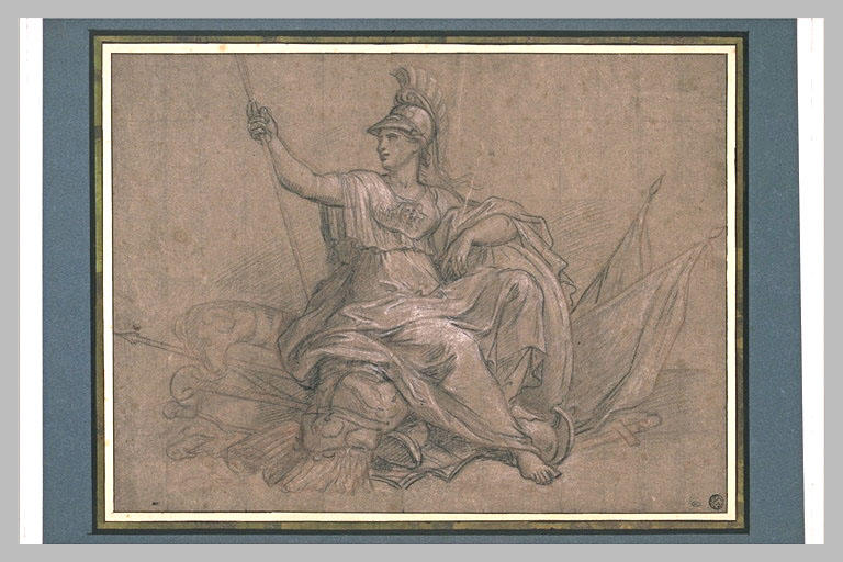 Bellone assise sur un trophée, regardant à gauche_0