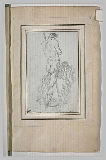 Homme nu, debout, vu de dos_0