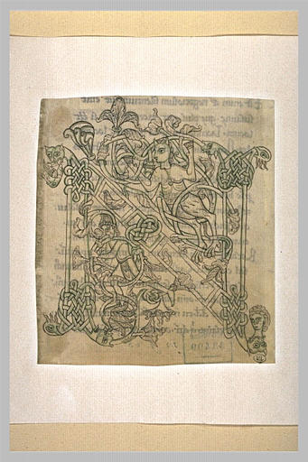 Lettre N : figure de démon ou d'homme mêlée à des branchages_0