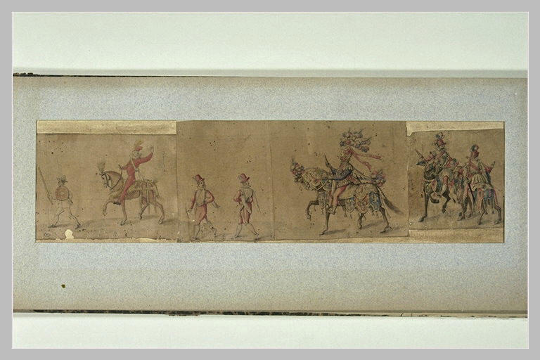 Sept masques, quatre à cheval et trois à pied_0