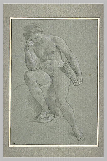 Femme nue, assise, tenant un livre_0