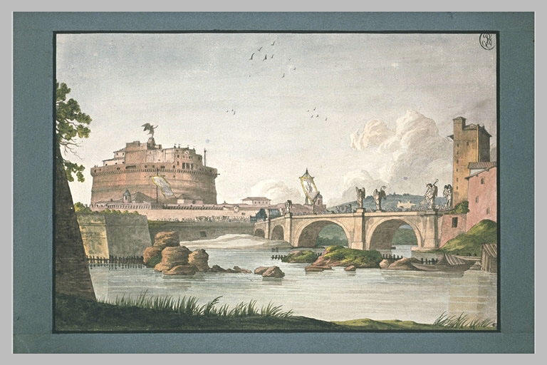 Procession se dirigeant vers le château Saint-Ange, à Rome_0