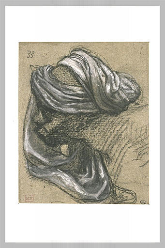 Tête de femme noire, de profil à gauche, enturbannée_0