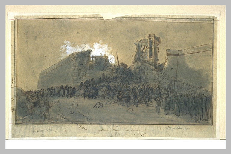 Soldats s'engageant dans une brèche, lors du siège de Rome_0