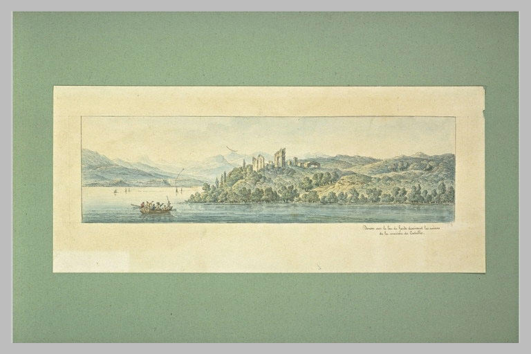 Denon dessinant la maison de Catulle sur le Lac de Garde_0