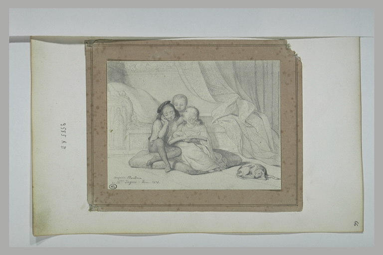 Trois enfants lisant_0