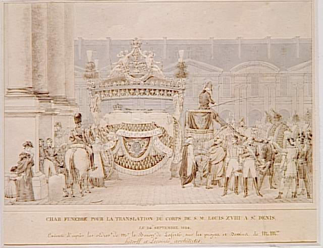 Translation du corps de Louis XVIII à Saint-Denis le 24 septembre 1824 ; Représentation du char funèbre pour la translation du corps du Roi Louis XVIII à Saint-Denis, le 24 septembre 1824 (autre titre)_0