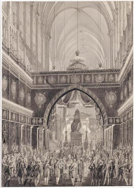 Pompe funèbre de Louis XVI et Marie-Antoinette ; Pompe funèbre de Louis XVI et de Marie-Antoinette célébrée dans la basilique de Saint-Denis le 21 janvier 1815 (autre titre)_0