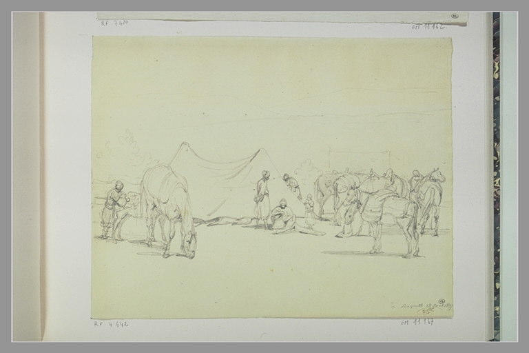 Campement de turcs, de chevaux et d'ânes à Beyrouth_0