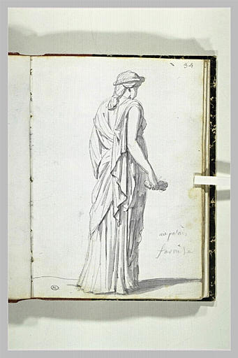 Femme drapée, de dos_0