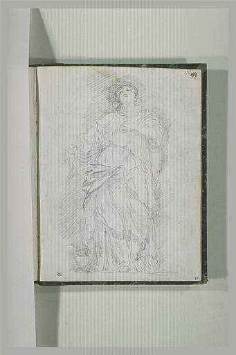 Statue de femme, debout, drapée_0
