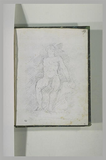 Homme nu, assise, de face, d'après l'antique_0