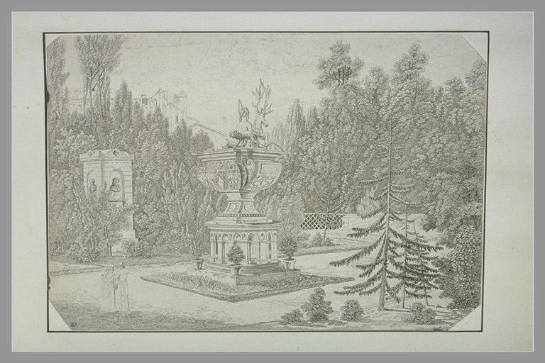 Jardin du Musée des Monuments Français avec la fontaine du château d'Anet_0