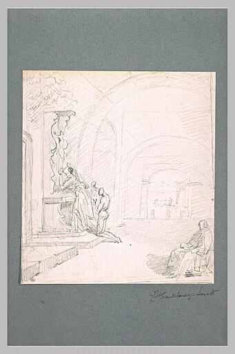Personnages en prières dans une église italienne_0