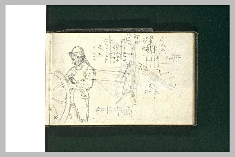 Timonier, voilier ; et annotations chiffrées_0