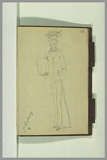 Portrait d'un homme portant un carton à dessins_0