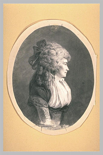 Portrait de femme, de profil à droite, vue à mi-corps_0