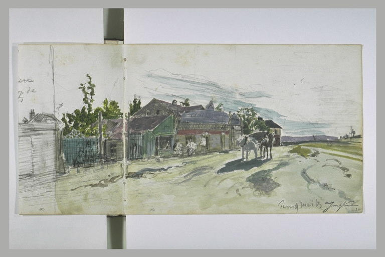 Route bordée de cabarets et de baraques en bois : la porte de Vanves_0