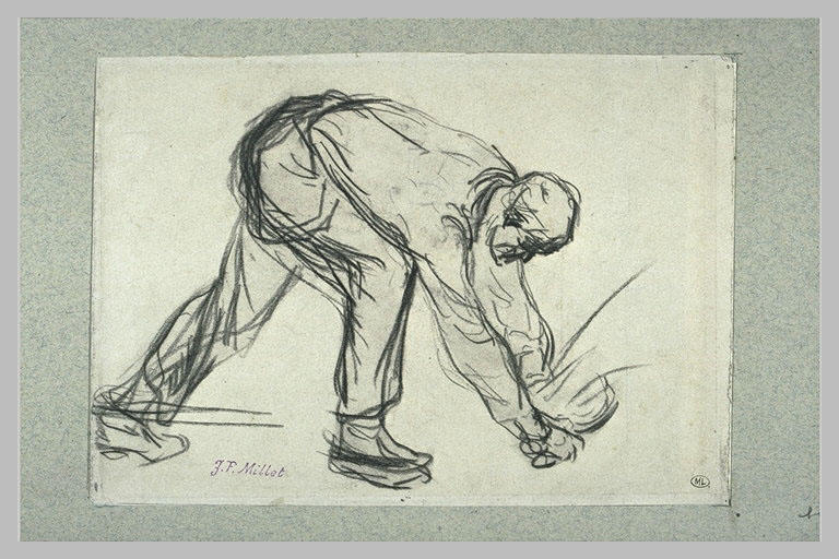 Homme se baissant : étude pour la Récolte des pommes de terre_0