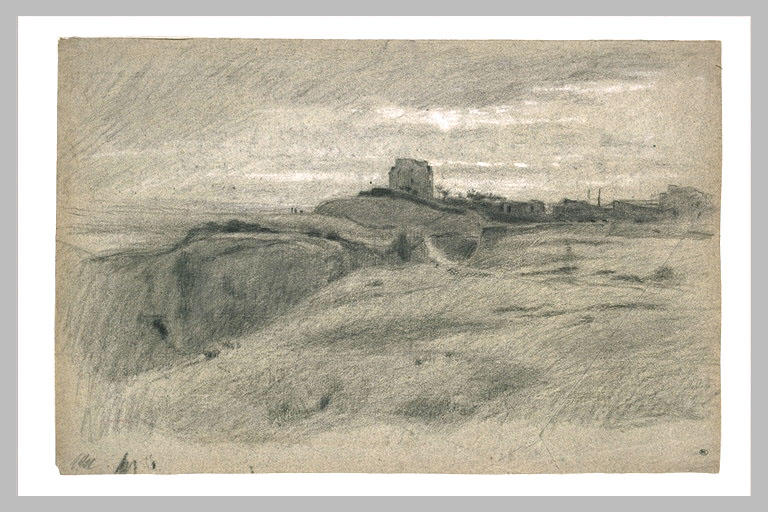 Dunes avec des bâtiments dans le lointain_0