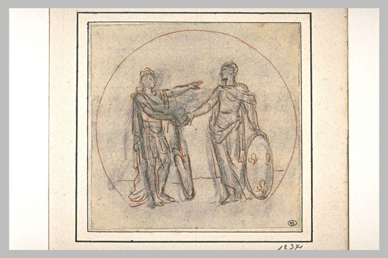 Projet de médaille : la France remet le gouvernement à Louis XIV_0