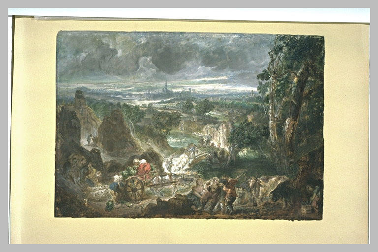 Vue sur un paysage étendu avec une ville_0