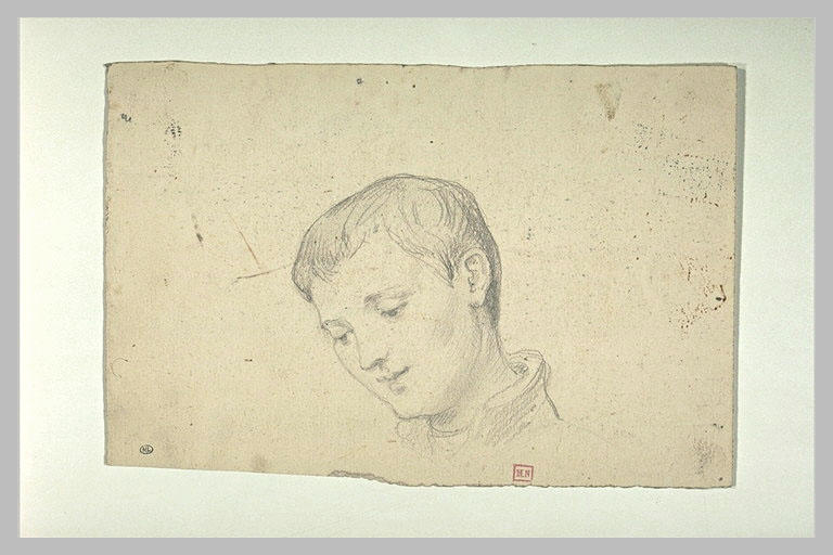 Tête de jeune homme, penchée vers la gauche_0