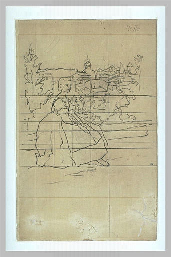 Portrait de Thérèse des Hours, assise sur une terrasse_0