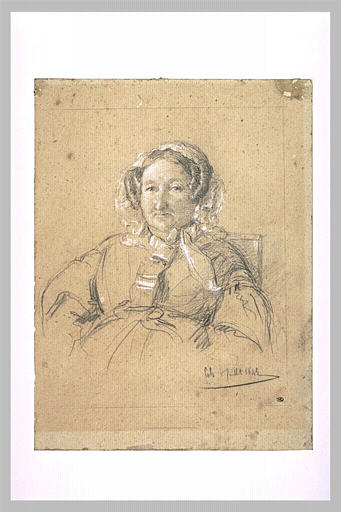 Portrait de dame assise dans un fauteuil_0