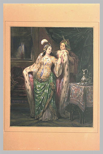 Dame et servante dans un intérieur_0
