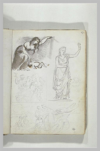 Etudes de tableaux et figures de femmes drapées_0
