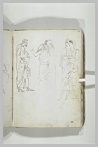 Homme et un couple avec son enfant de part et d'autre d'un vieillard_0