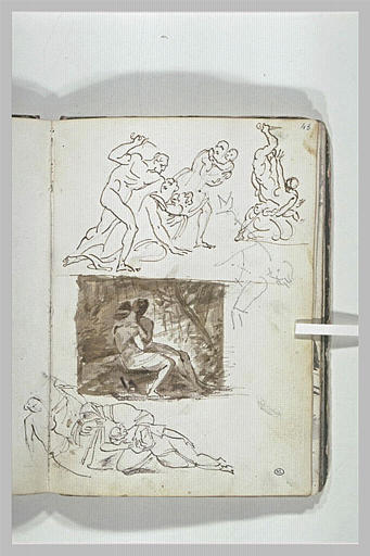 Etudes pour le Massacre des Innocents ; homme et femme nus, enlacés_0