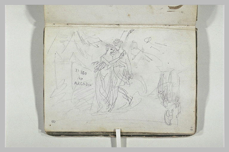Couple antique dans un paysage et étude d'un soldat casqué_0