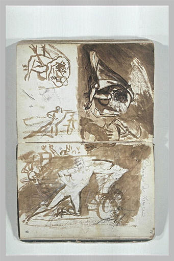 Etudes de figures enlacées et d'une figure masculine_1