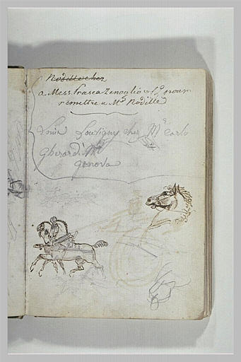 Annotations manuscrites ; études de chevaux_0