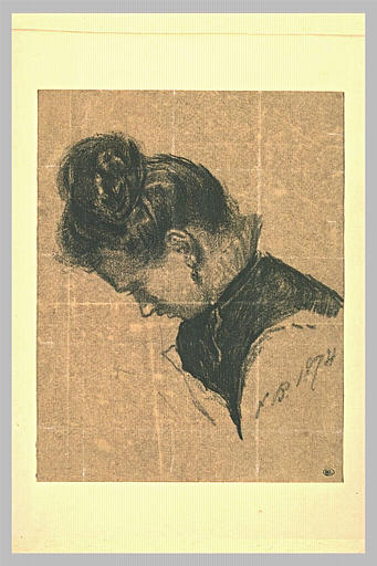 Tête de femme, de profil vers la gauche_0