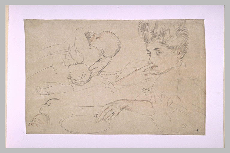 Feuille d'études : femme, enfant_0