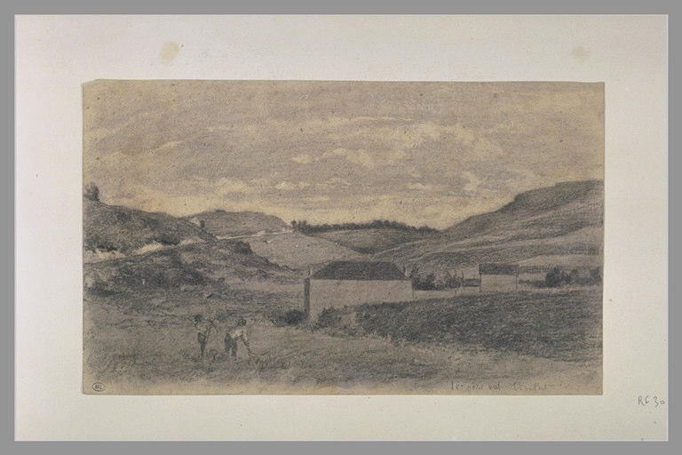 Paysages avec maisons : Le Petit Val. Etretat_0