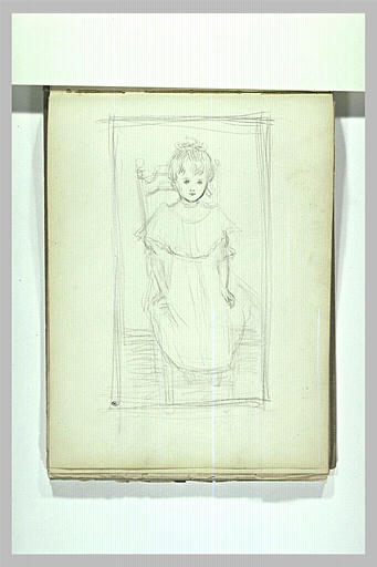 Portrait de fillette assise, de face, sur une chaise_0