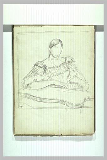 Portrait de femme, vue de trois quarts, tournée vers la droite_0