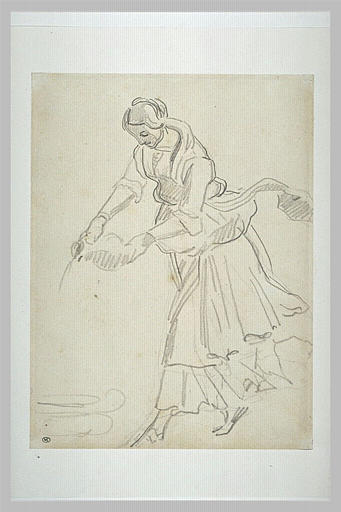 Femme versant de l'eau_0