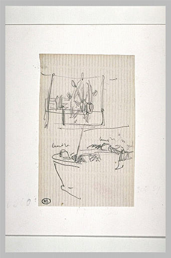 Croquis d'un gouvernail et d'un bateau_0