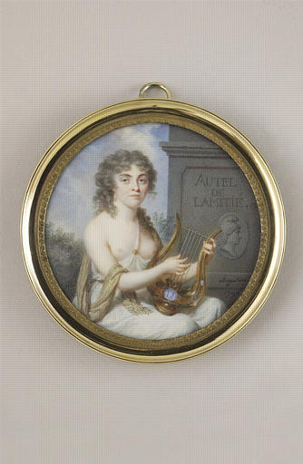 Femme jouant de la lyre, près d'un autel de l'Amitié_0