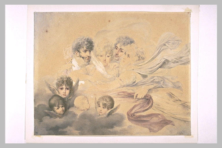 Isabey et sa première femme son frère Louis et sa femme leurs quatre enfants_0