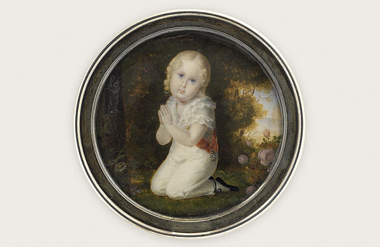 Portrait du roi de Rome, à genoux devant une statuette de Vierge à l'Enfant_0