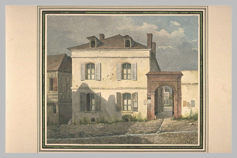 Maison sur la rue d'un village_0