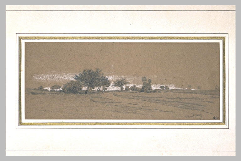 Pommiers dans un paysage de plaine_0