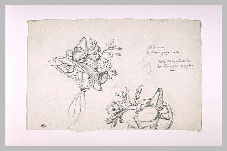 Etude de deux chapeaux à garniture_0