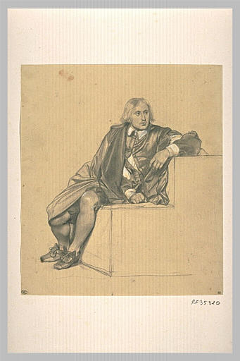 Homme assis regardant vers la droite : Le Sueur_0